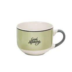 Jumbo en porcelaine vert avec inscription "Good Morning" 47 cl