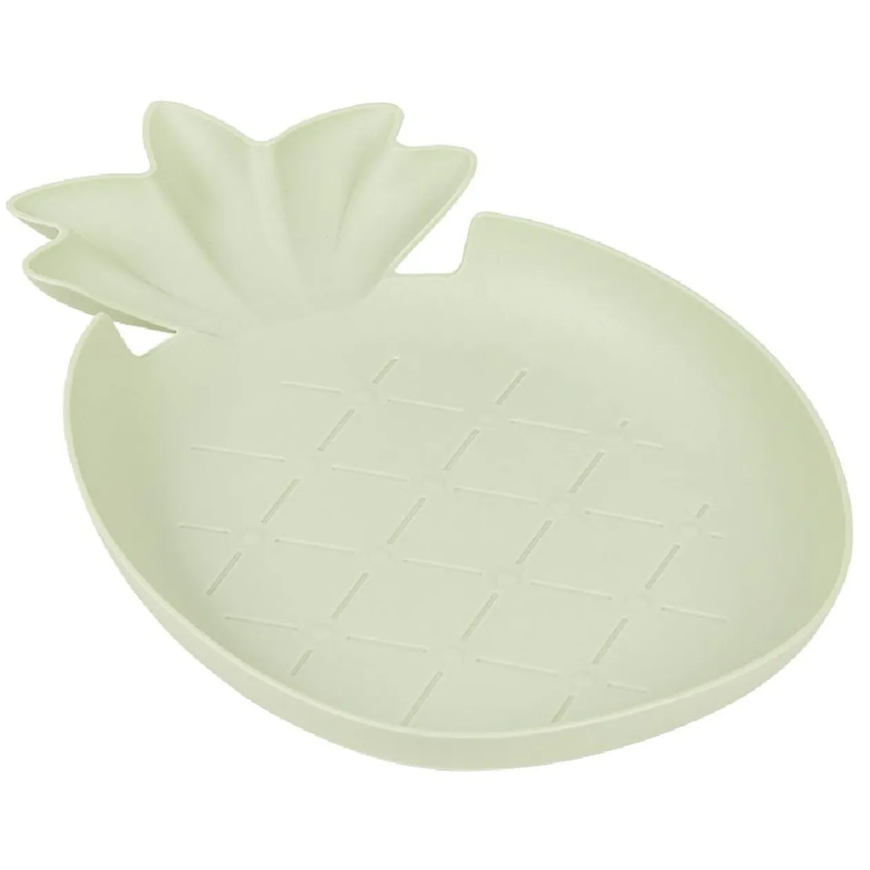 Lot de 3 assiettes plates en plastique forme ananas