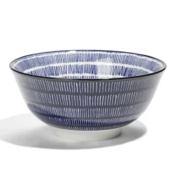 Lot de 4 coupelles 300ml porcelaine Ø15cm bleu et blanc