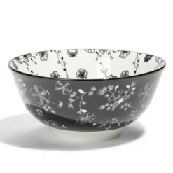 Lot de 4 coupelles 300ml porcelaine Ø15cm noir et blanc