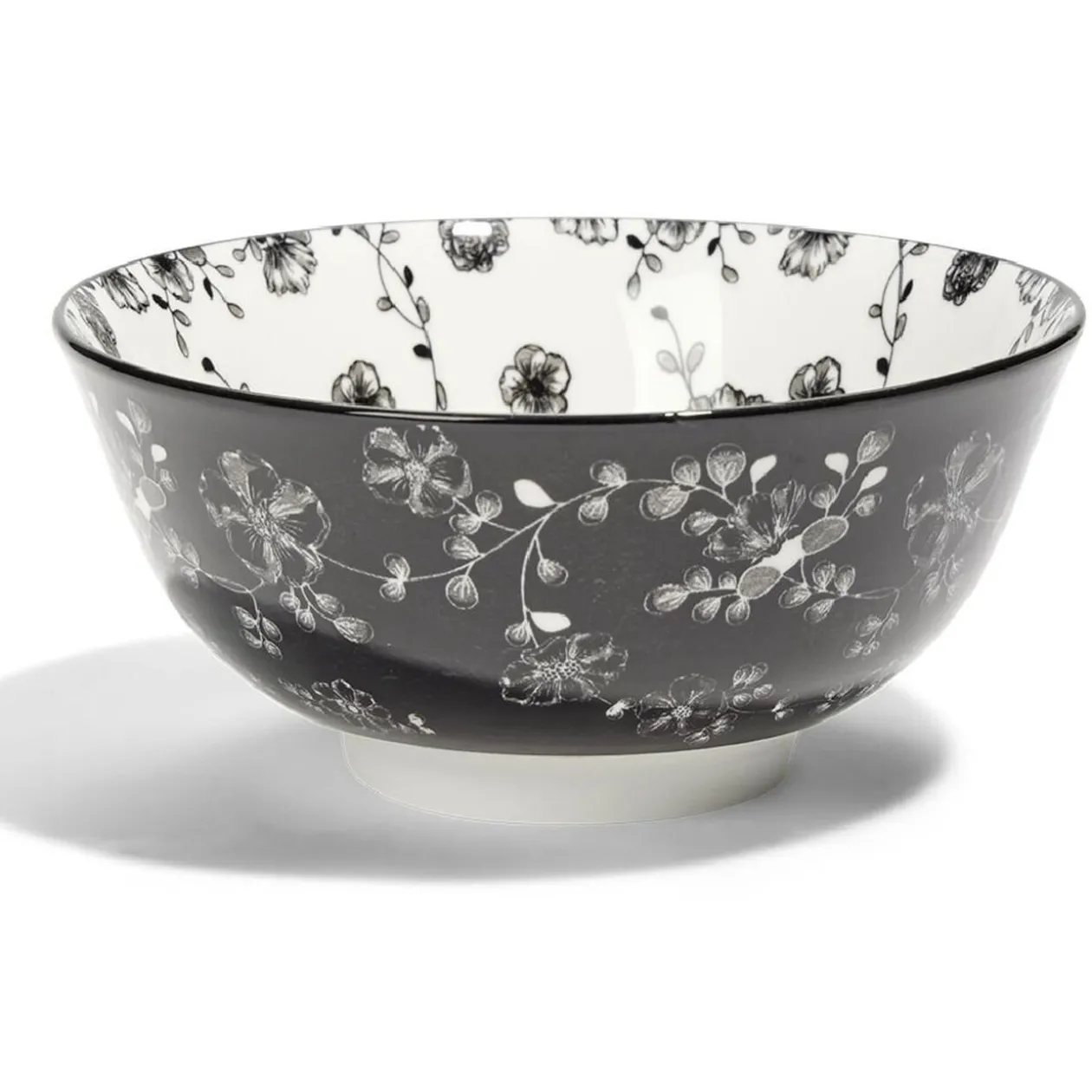 Lot de 4 coupelles 300ml porcelaine Ø15cm noir et blanc