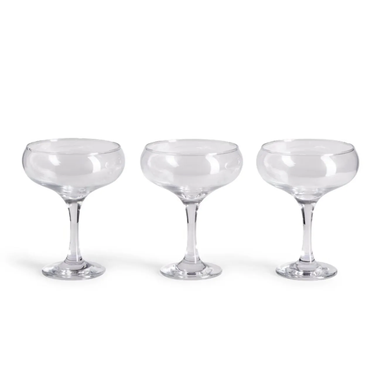 Lot de 3 coupes de champagne en verre 27cl