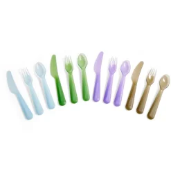 Lot de 12 couverts pour enfant plastique coloré