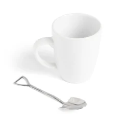 Lot de 4 cuillères forme pelle en métal argenté