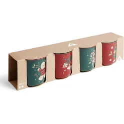 Lot de 4 mugs en céramique décor Noël 365ml