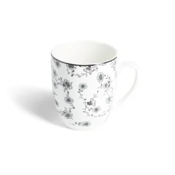Lot de 4 mugs 200ml porcelaine Ø8,8x10,4cm noir et blanc
