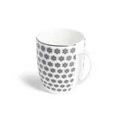 Lot de 4 mugs 200ml porcelaine Ø8,8x10,4cm noir et blanc