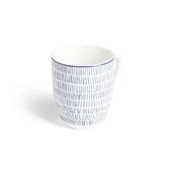 Lot de 4 mugs 200ml porcelaine Ø8,8x10,4cm bleu et blanc