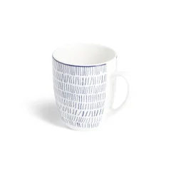 Lot de 4 mugs 200ml porcelaine Ø8,8x10,4cm bleu et blanc