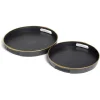 Lot de 2 plateaux Ø29cm et Ø36cm plastique noir