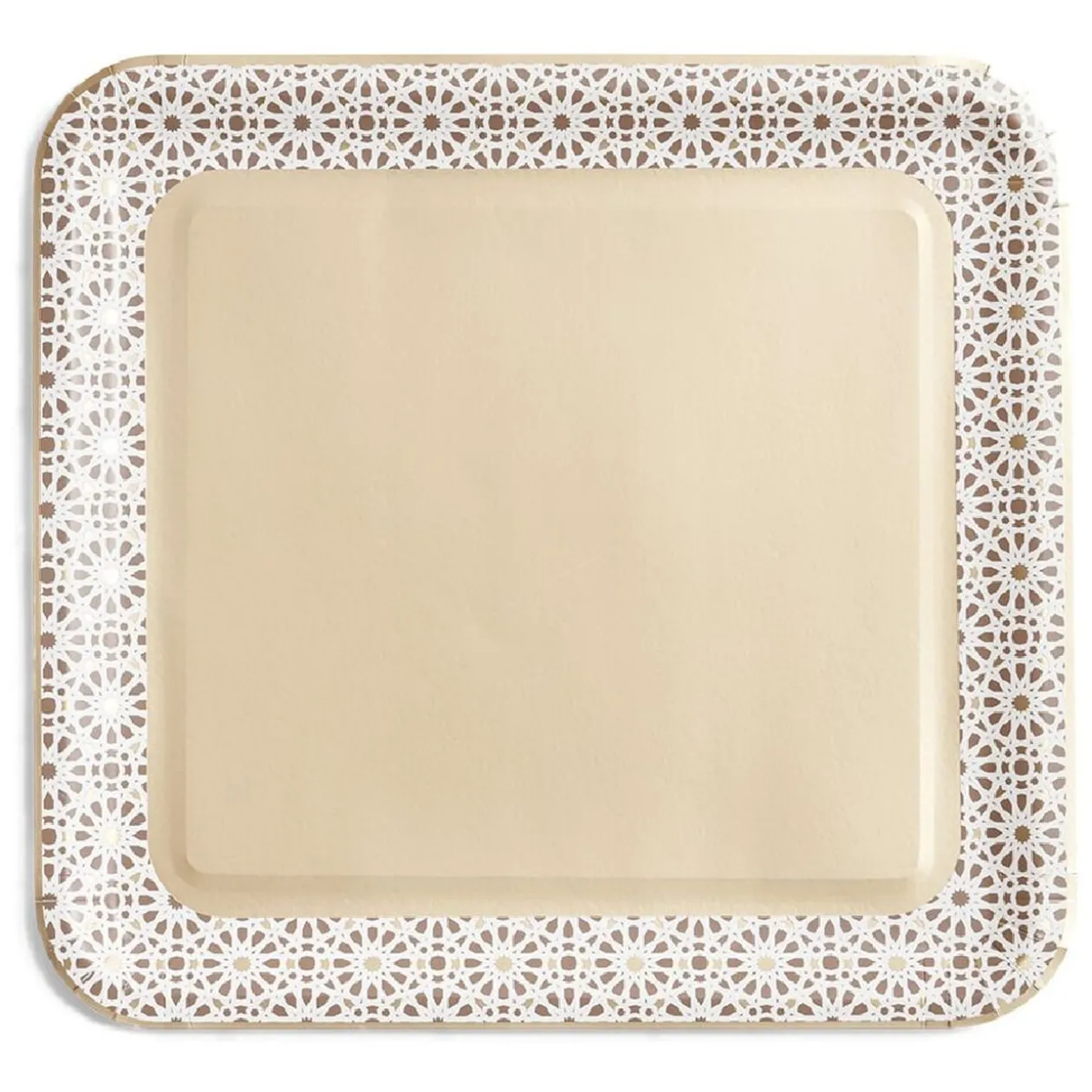 Lot de 6 plats de présentation en carton 33x31cm décor oriental