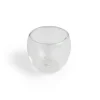 Lot de 2 tasses double paroi verre transparent 80ml