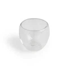 Lot de 2 tasses double paroi verre transparent 80ml