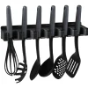 Lot de 6 ustensiles avec support noir gris