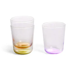 Lot de 6 verres 31cl transparents avec fond coloré