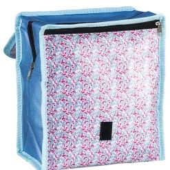 Lunch bag réfrigérant bleu et rose motif baies sauvages