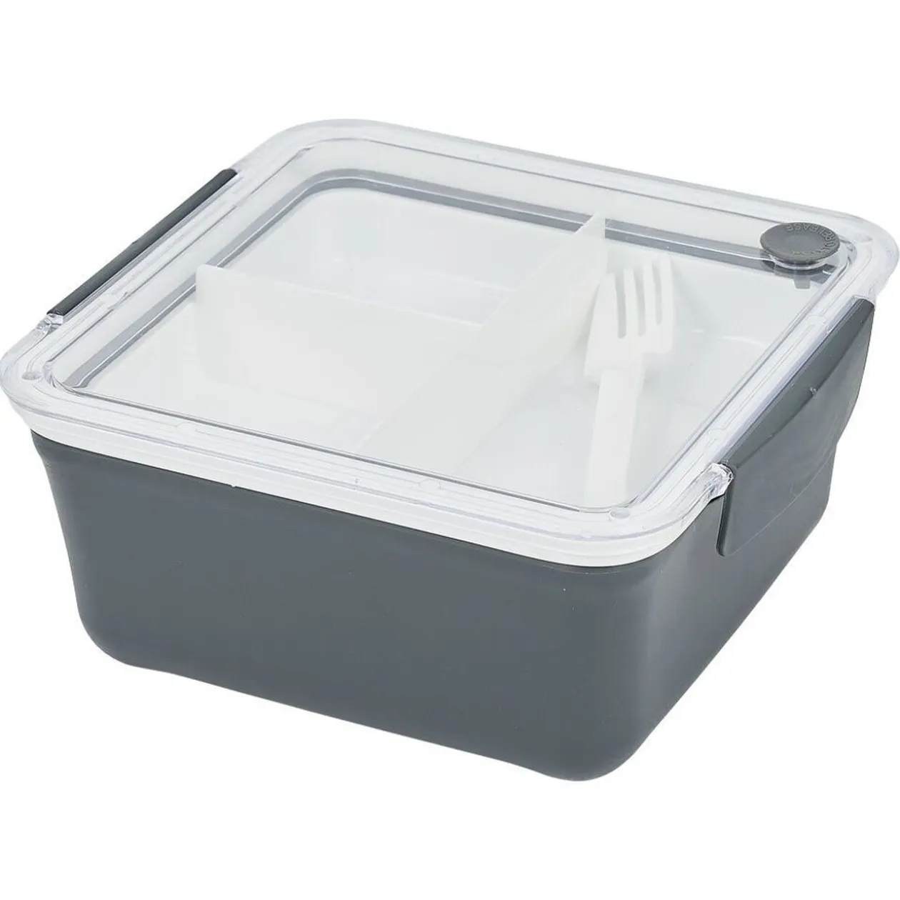 Lunch box 2 niveaux plastique gris 95cl
