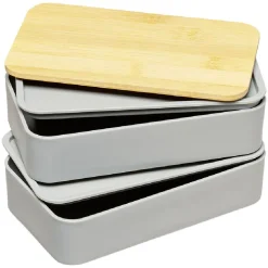 Lunch box couvercle bambou x2