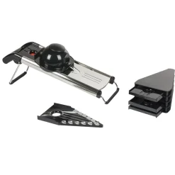 Mandoline acier noir et gris