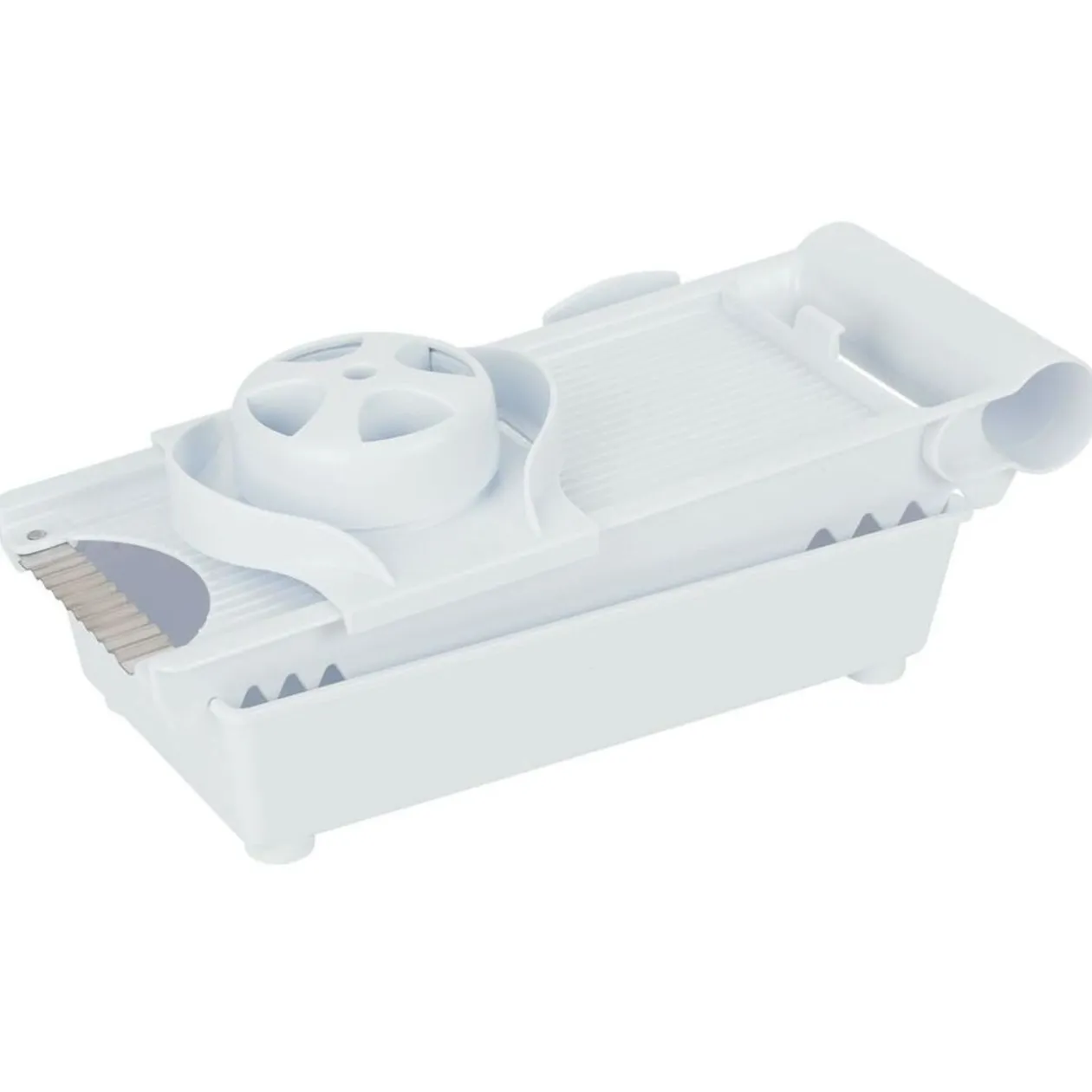 Mandoline multifonctions 5 en 1 en plastique et inox