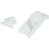 Mandoline multiusage 4 accessoires inox et plastique blanc