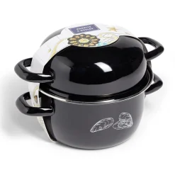 Marmite à moules avec couvercle Ø20,5cm acier noir