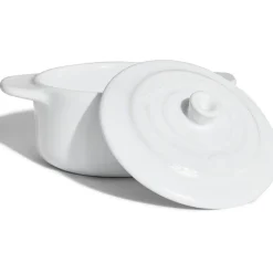 Mini cocotte individuelle en céramique avec couvercle - gris ou blanc