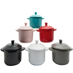 Mini cocotte ronde bleu canard