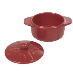 Minis cocottes rouges mat avec couvercle x2