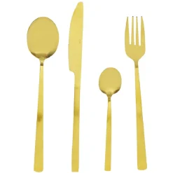 Ménagère 16 couverts inox doré