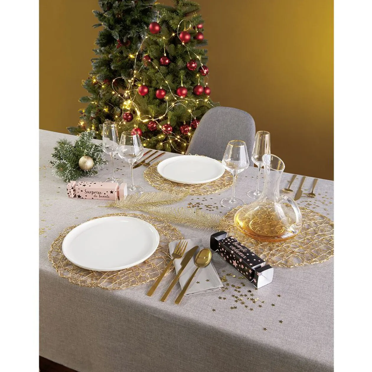 Ménagère 16 couverts inox doré