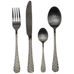 Ménagère 16 pièces inox noir