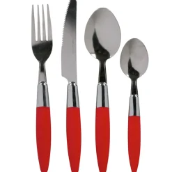 Ménagère 24 pièces rouge