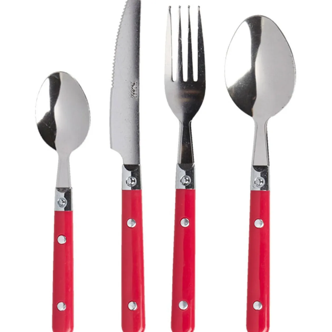 Ménagère 16 pièces rouge