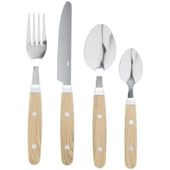 Ménagère bistrot 24 pièces effet bois