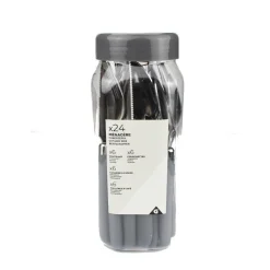 Ménagère inox manche gris 24 pièces