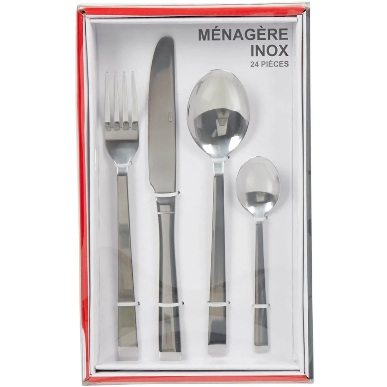 Ménagère moderne inox 24 pièces