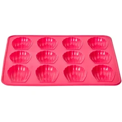 Moule 12 madeleines silicone rose