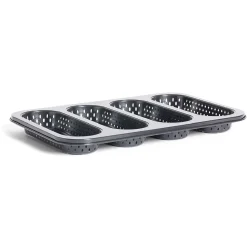 Moule à mini baguette perforé acier noir 33,6x22xH3cm