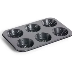 Moule à muffin perforé acier noir 33,6x22xH3cm