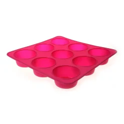 Moule 9 muffins silicone rose