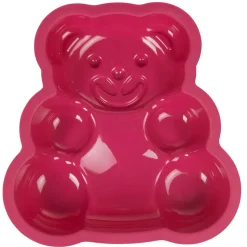 Moule carré silicone forme nounours rose