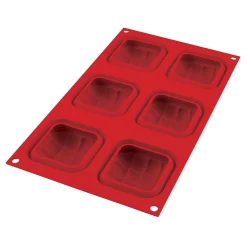 Moule en silicone 3D 6 minis coussins rouge