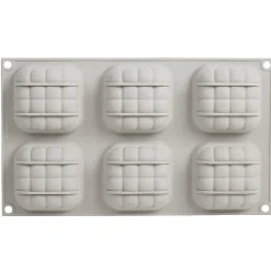 Moule en silicone 3D 6 minis coussins rouge