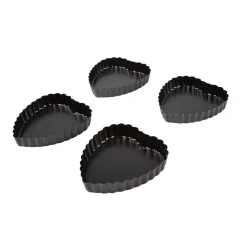 Moule forme mini coeur avec fond amovible x4