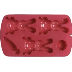 Moule pour chocolats de pâques 3 lapins fleur et carotte
