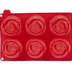 Moule silicone rouge 6 minis roses 3D