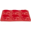 Moule silicone rouge 6 minis coeurs 3D