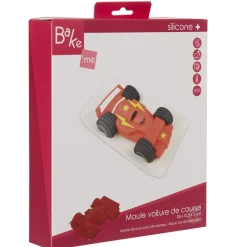 Moule voiture de course 3D silicone rouge