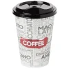 Mug à motifs couvercle noir 500ml - plastique Ø9xH14cm